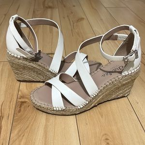 White Strappy Wedges Size 5